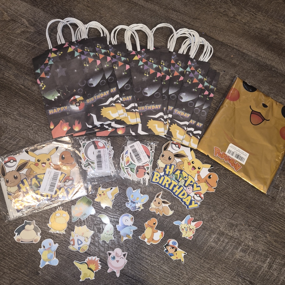 Pokemon Themed Party Supplies Set - Black and Yellow